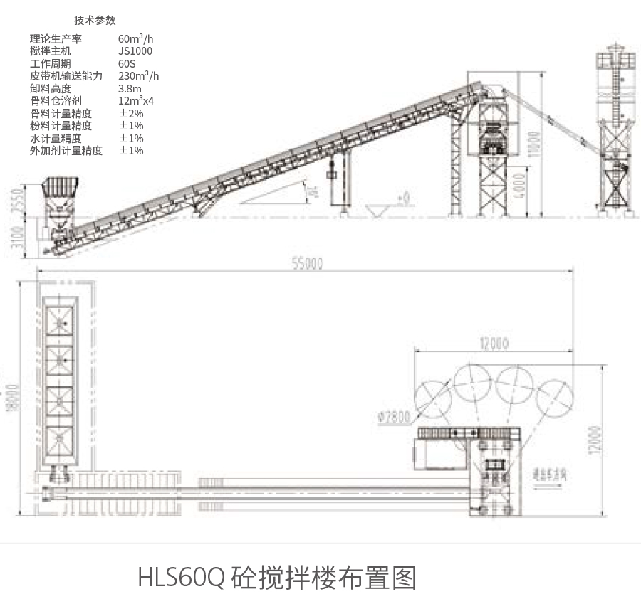 HLS60Q砼攪拌樓布置圖